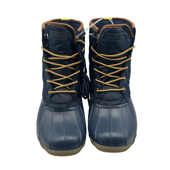 Sperry Saltwater Navy Yellow Nylon Duck Boots Mens Winter Rain Shoes Size 9 main image 6